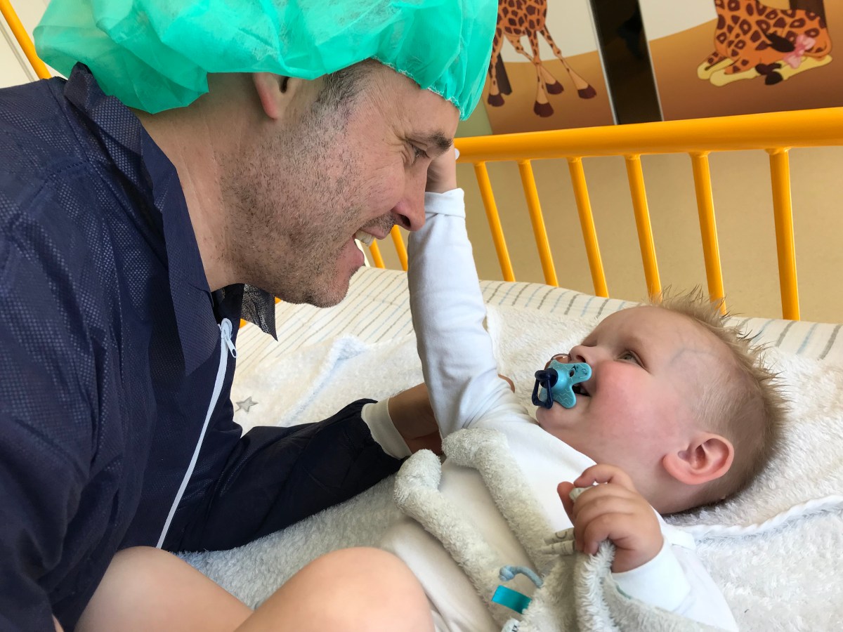 Lol met papa vlak voor OK